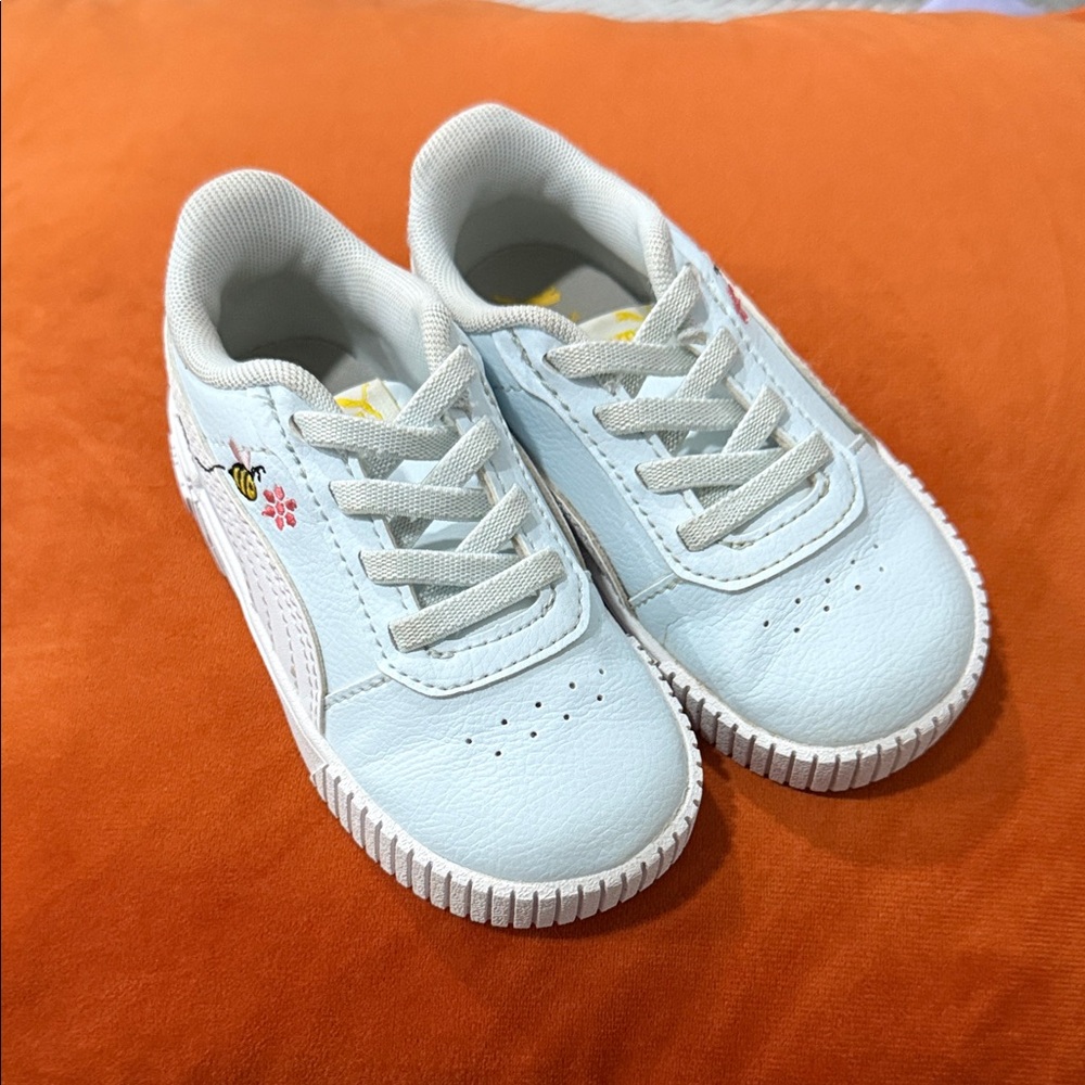 PUMA Carina 2.0 Busy Bee Lace Up  Toddler Girls Blue Sneakers Casual Shoes 7C